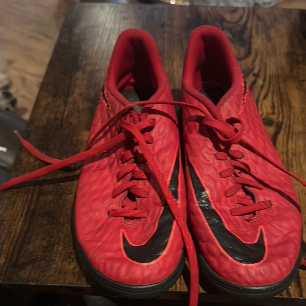 Red and Black Athletic Shoes
